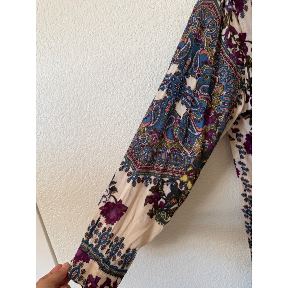 Soft Surroundings Womens Boho Floral Paisley Tunic Blouse 100% Rayon L - Picture 9 of 16